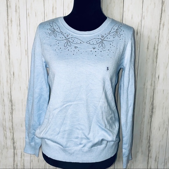 𝅺laura Scott blue bling long sleeve sweater NWT - Picture 3 of 8